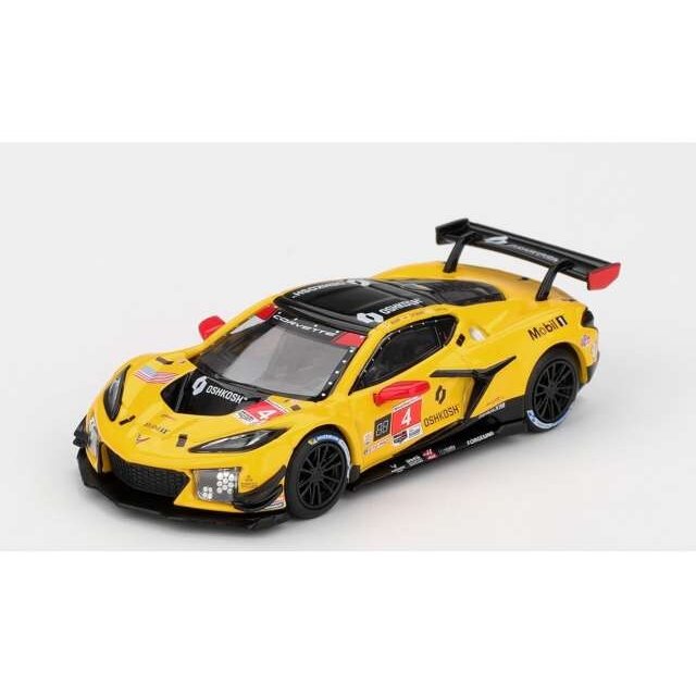 MINI GT Modeliukas 1/64 2025 Chevrolet Corvette Z06 GT3.R #4 Corvette Racing By Pratt Miller Motorsports Daytona 24 hrs, yellow/red