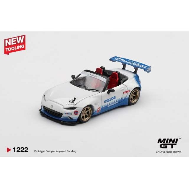 PRE-ORD3R MINI GT Modeliukas 1/64 2025 Mazda MX-5 (ND) Miata Pandem IMSA, white/blue PRE-ORD3R MINI GT Modeliukas 1/64 2025 Mazda MX-5 (ND) Miata Pandem IMSA, white/blue