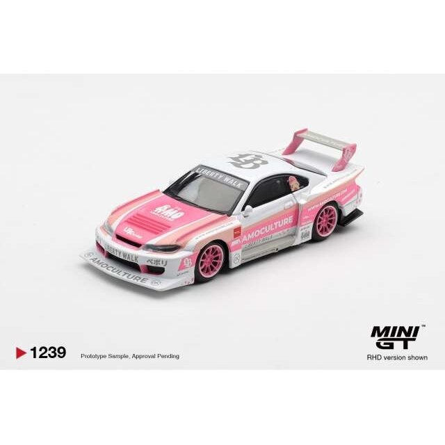 PRE-ORD3R MINI GT Modeliukas 1/64 2026 Nissan Silvia (S15) LB-Super Silhouette Amoculture, white/pink PRE-ORD3R MINI GT Modeliukas 1/64 2026 Nissan Silvia (S15) LB-Super Silhouette Amoculture, white/pink