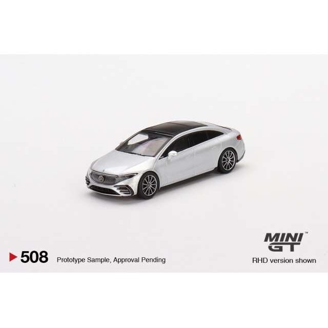 Mini GT 1/64 Mercedes Benz EQS 580 4Matic High-Tech, silver/black