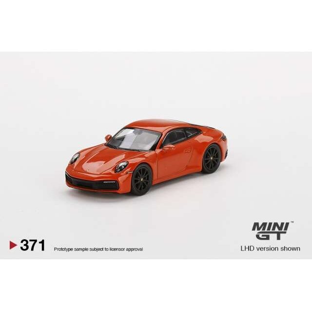 Mini GT 1/64 Porsche 911 (992) Carrera 4S, lava orange
