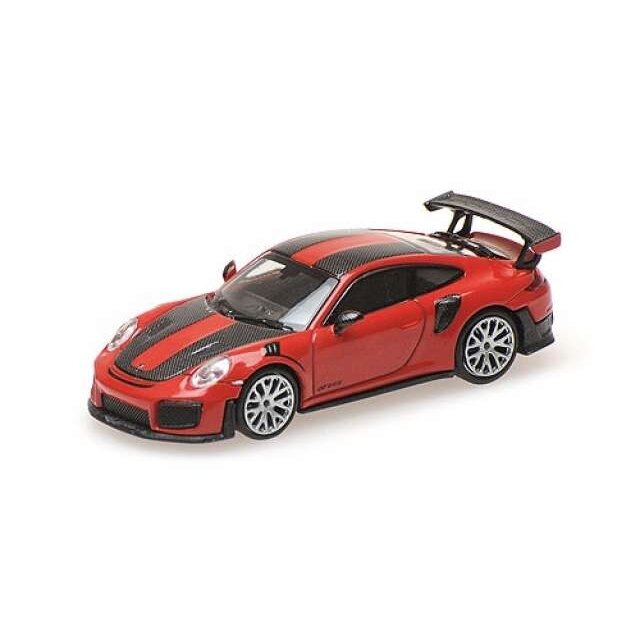 Minichamps Modeliukas 1/87 2018 Porsche 911 GT2 RS, red/carbon stripes Minichamps Modeliukas 1/87 2018 Porsche 911 GT2 RS, red/carbon stripes