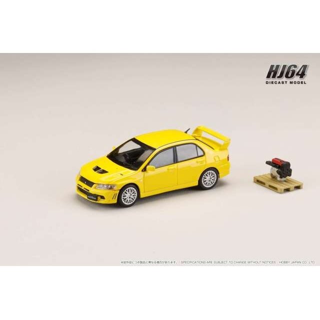 PRE-ORD3R Hobby Japan Modeliukas Mitsubishi Lancer GSR Evolution 7 with Engine Display Model, dandelion yellow PRE-ORD3R Hobby Japan Modeliukas Mitsubishi Lancer GSR Evolution 7 with Engine Display Model, dandelion yellow