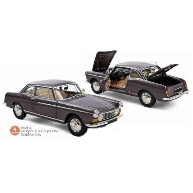 PRE-ORD3R NOREV Modeliukas 1/18 1967 Peugeot 404 Coupe, graphite grey PRE-ORD3R NOREV Modeliukas 1/18 1967 Peugeot 404 Coupe, graphite grey