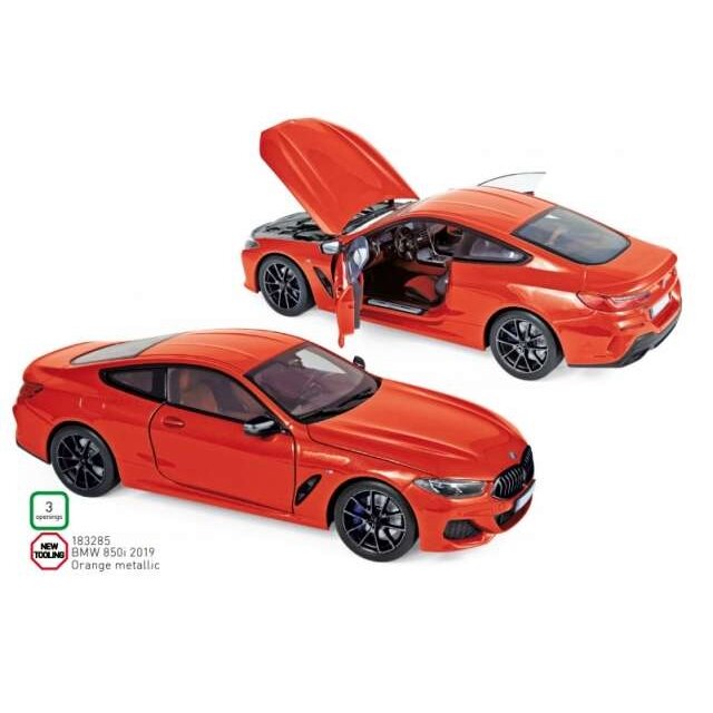 NOREV Modeliukas 1/18 2019 BMW 850i, orange metallic