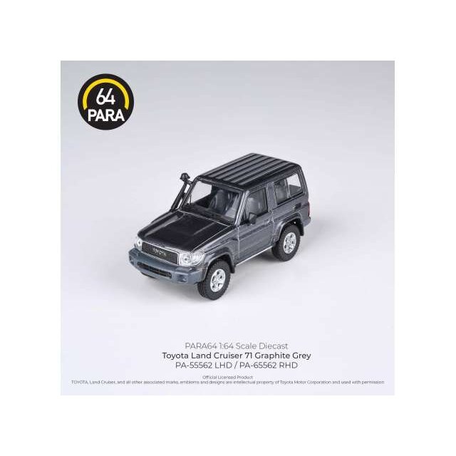 PRE-ORD3R Para64 Modeliukas 1/64 2014 Toyota Land Cruiser 71 short wheel base, graphite grey left hand drive (cars in a deluxe Acrylic window box) PRE-ORD3R Para64 Modeliukas 1/64 2014 Toyota Land Cruiser 71 short wheel base, graphite grey left hand drive (cars in a deluxe Acrylic window box)