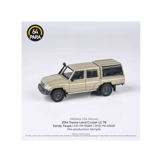 PRE-ORD3R Para64 Modeliukas 1/64 2014 Toyota Land Cruiser Dbl Cab LC78, sandy taupe with canopy Left hand drive (cars in a deluxe Acrylic window box) PRE-ORD3R Para64 Modeliukas 1/64 2014 Toyota Land Cruiser Dbl Cab LC78, sandy taupe with canopy Left hand drive (cars in a deluxe Acrylic window box)