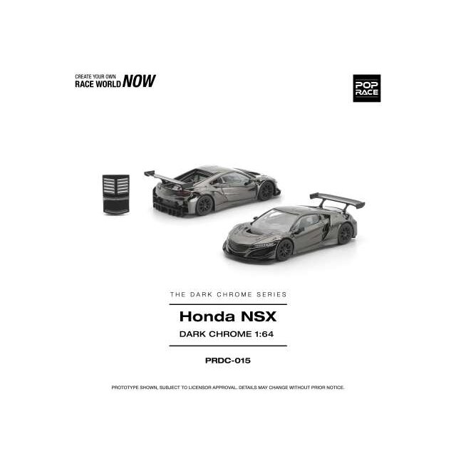 PRE-ORD3R Pop race Modeliukas 1/64 Honda NSX GT3 EVO22, dark chrome