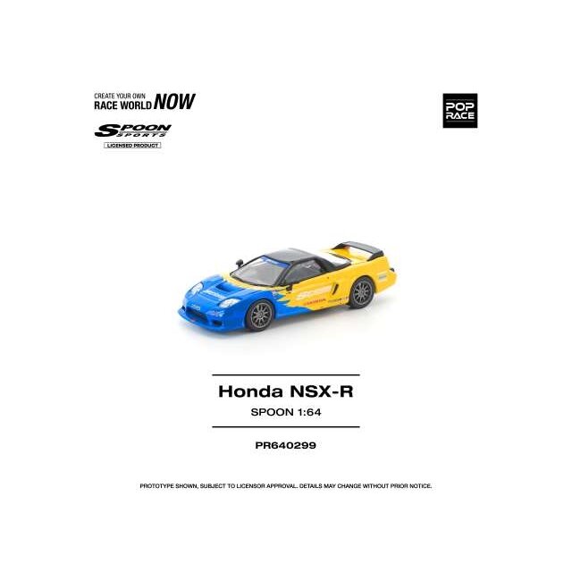 PRE-ORD3R Pop race Modeliukas 1/64 Honda NSX-R Spoon, yellow/blue