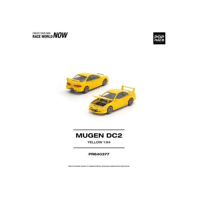 PRE-ORD3R Pop race Modeliukas 1/64 Mugen DC2, yellow