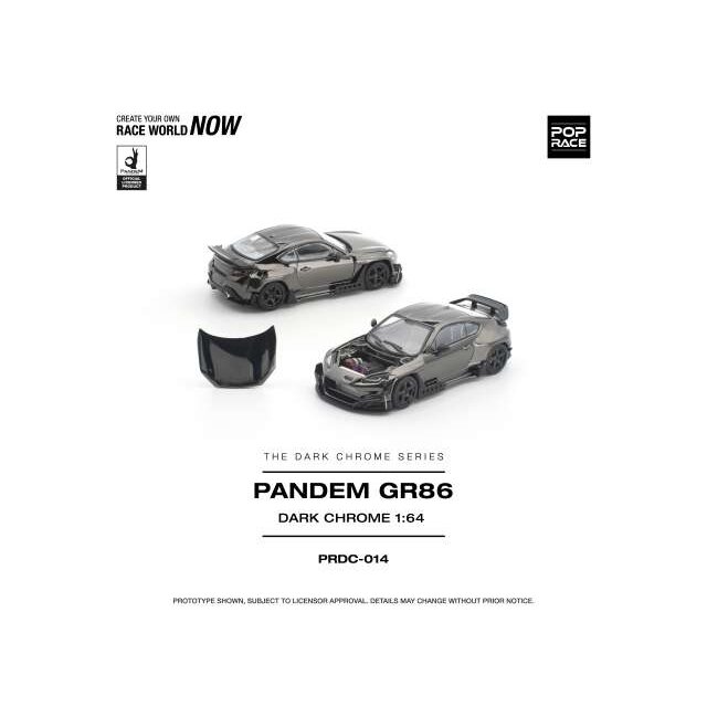PRE-ORD3R Pop race Modeliukas 1/64 Pandem GR 86, dark chrome PRE-ORD3R Pop race Modeliukas 1/64 Pandem GR 86, dark chrome