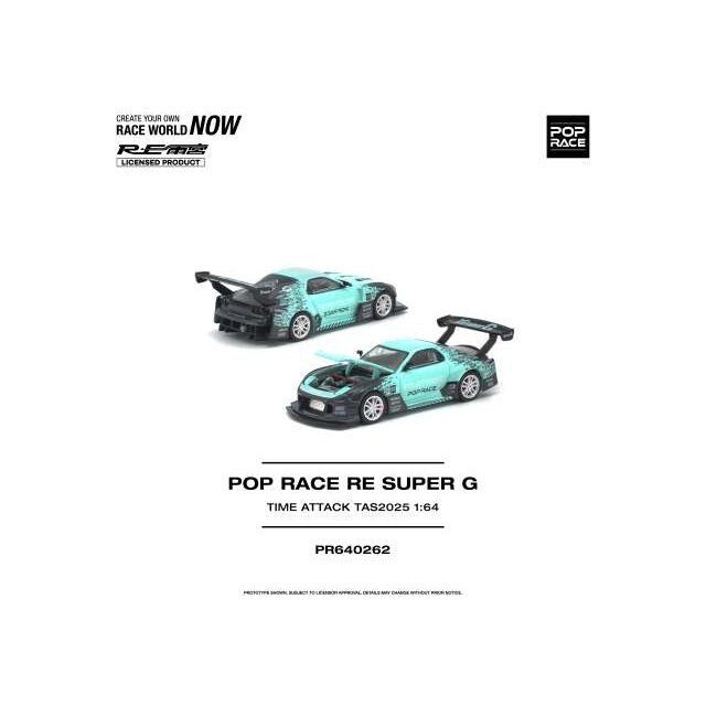 PRE-ORD3R Pop race Modeliukas 1/64 Re Super G Time Attack TAS 2025, blue/black