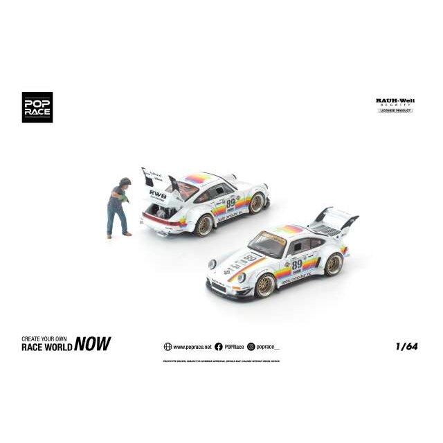 PRE-ORD3R Pop race Modeliukas 1/64 RWB 930 APPLE with Akira Nakai Figure, various