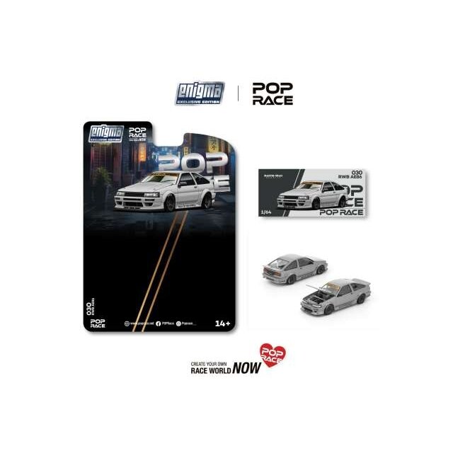 PRE-ORD3R Pop race Modeliukas 1/64 RWB AE86, matte grey