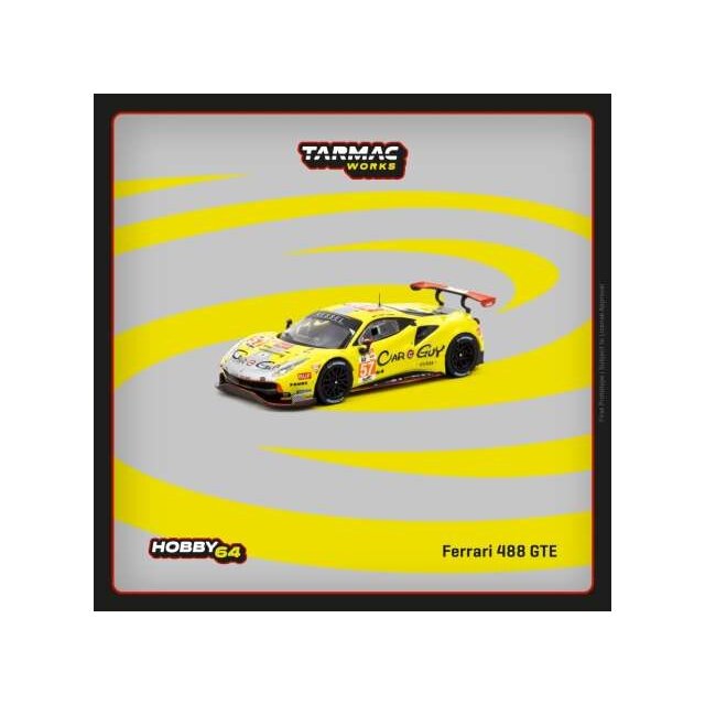 Tarmac  1/64 2023 Ferrari 488 GTE S.Huffaker/T.Kimura/D.Serra 24h of Le Mans, yellow