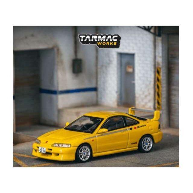 PRE-ORD3R Tarmac Modeliukas 1/64 Honda Integra TYPE R DC2 MUGEN, sunlight yellow