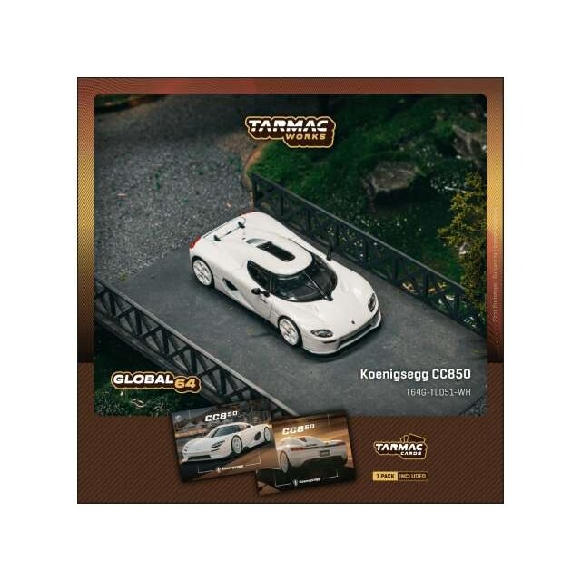 Tarmac Modeliukas 1/64 Koenigsegg CC850, white Tarmac Modeliukas 1/64 Koenigsegg CC850, white