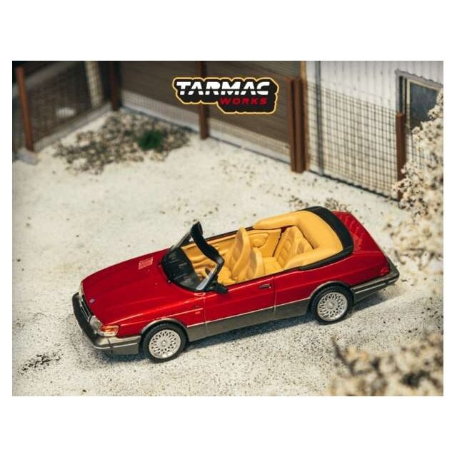 Tarmac Modeliukas 1/64 Saab 900 Turbo Convertible, red (yra Sandėlyje)