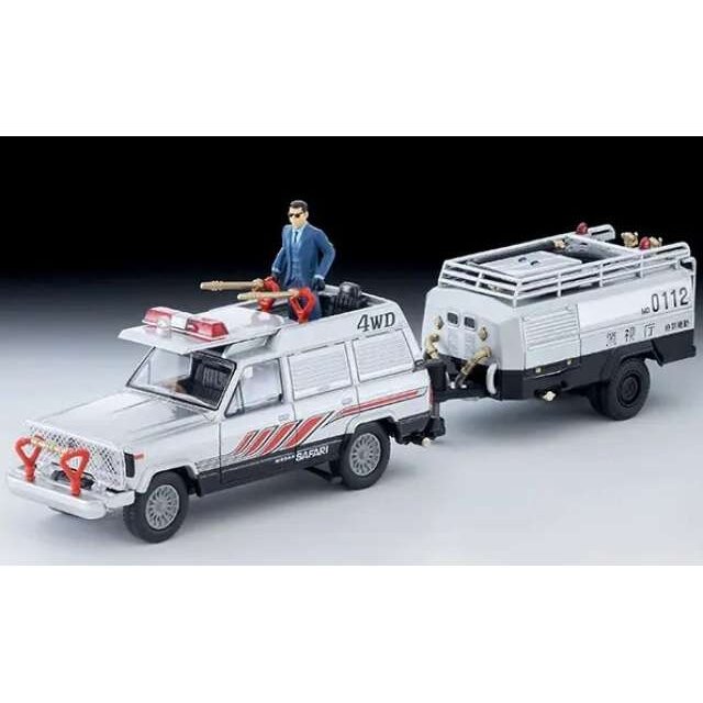 PRE-ORD3R Tomica Limited Vintage Modeliukas 1/64 Movie Stars 04 Seibu Keisatsu Safari 4WD With Keisuke Daimon Figure, silver PRE-ORD3R Tomica Limited Vintage Modeliukas 1/64 Movie Stars 04 Seibu Keisatsu Safari 4WD With Keisuke Daimon Figure, silver