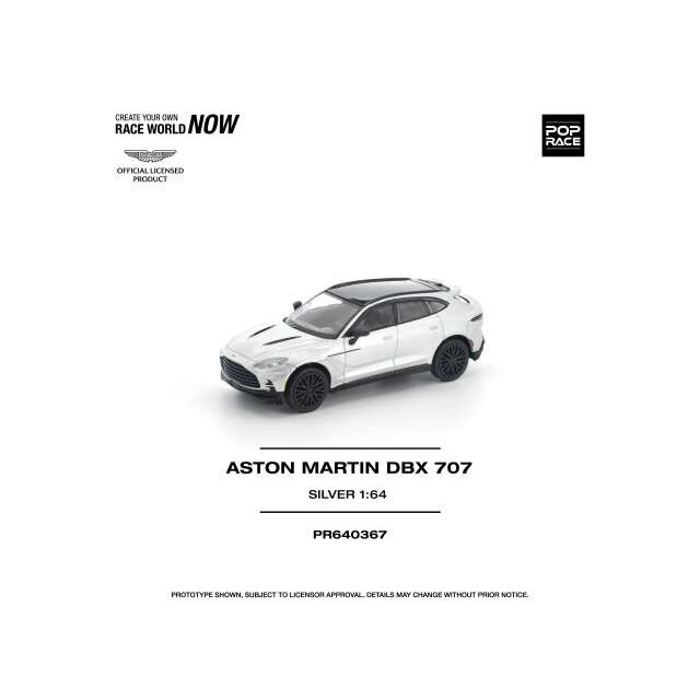 PRE-ORDER Pop Race Modeliukas 1/64 Aston Martin DBX 707, silver