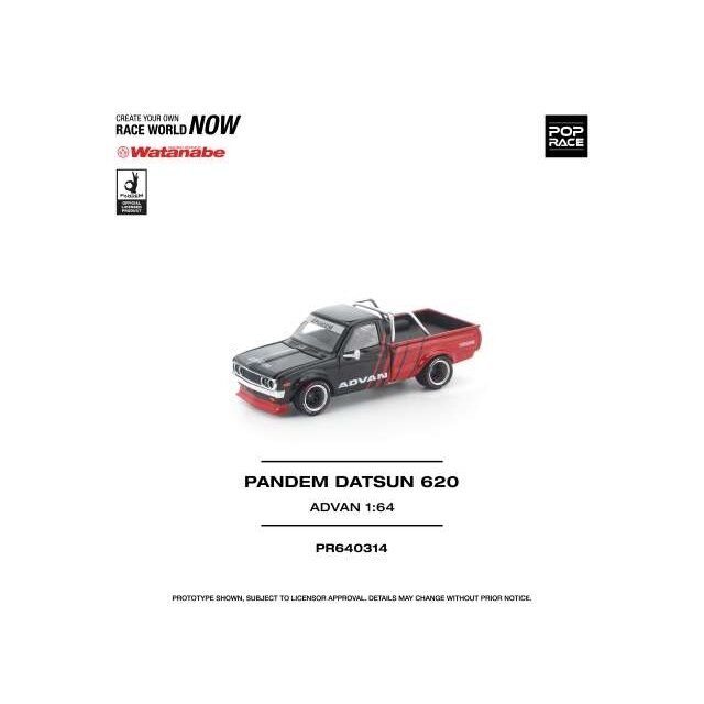 PRE-ORDER Pop Race Modeliukas 1/64 Datsun Pandem 620 *Advan*, red/black PRE-ORDER Pop Race Modeliukas 1/64 Datsun Pandem 620 *Advan*, red/black