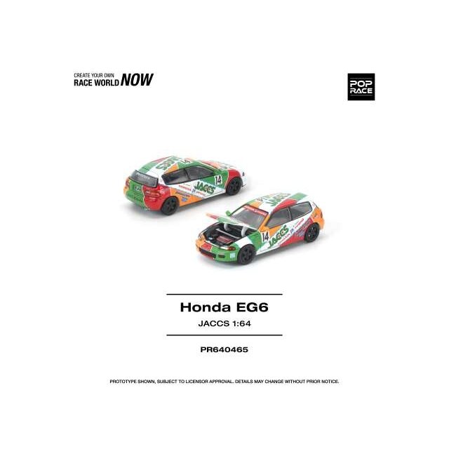 PRE-ORDER Pop Race Modeliukas 1/64 Honda Civic (EG6) *JACCS*, various PRE-ORDER Pop Race Modeliukas 1/64 Honda Civic (EG6) *JACCS*, various