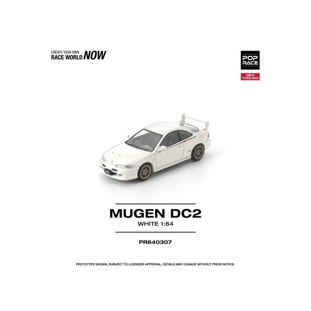PRE-ORDER Pop Race Modeliukas 1/64 Mugan DC2, white PRE-ORDER Pop Race Modeliukas 1/64 Mugan DC2, white
