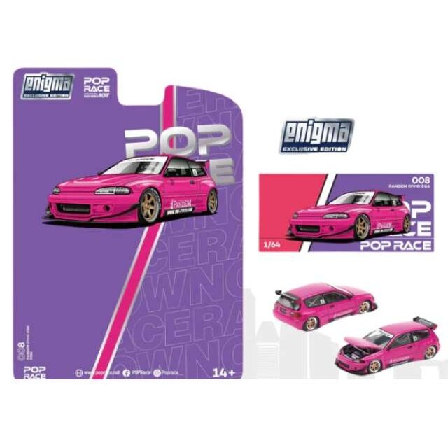 PRE-ORDER Pop Race Modeliukas 1/64 Pandem Civic EG6, pink