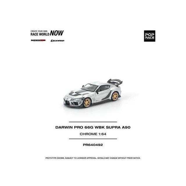PRE-ORDER Pop Race Modeliukas 1/64  Toyota Darwin Pro WBK Supra A90, chrome