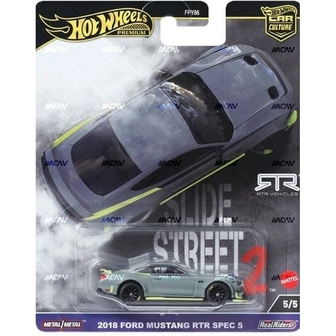 Hot Wheels Premium Slide Street 2 2024 2018 Ford Mustang RTR Spec 5, 5/5