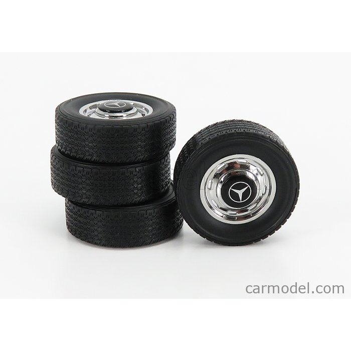 PRE-ORD3R KK Scale Ratų komplektas Mercedes Wheel and Tyre Set, black/chrome PRE-ORD3R KK Scale Ratų komplektas Mercedes Wheel and Tyre Set, black/chrome