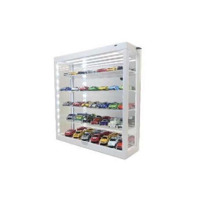Modeliukų vitrina 5-layer Led su veidrodžiu, balta (yra Sandėlyje) Modeliukų vitrina 5-layer Led su veidrodžiu, balta (yra Sandėlyje)