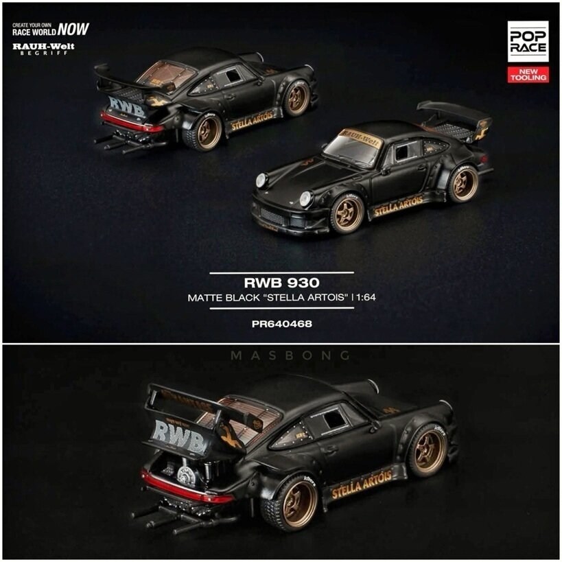 PRE-ORDER Pop Race Modeliukas 1/64 RWB 930 *STELLA ARTOIS*, matte black PRE-ORDER Pop Race Modeliukas 1/64 RWB 930 *STELLA ARTOIS*, matte black