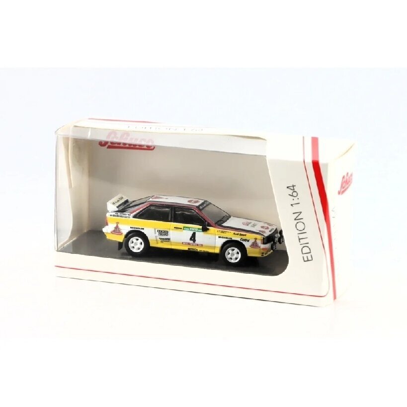 Schuco 1/64 Audi Quattro #4 Rally Portugal 1984, white/yellow