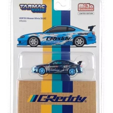 Tarmac CHASE Modeliukas 1/64 Vertex Nissan Silvia S15 *GReddy*, blue (yra Sandėlyje) Tarmac CHASE Modeliukas 1/64 Vertex Nissan Silvia S15 *GReddy*, blue (yra Sandėlyje)