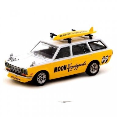 Tarmac Modeliukas Datsun Bluebird 510 wagon *Moon Equipped*, yellow/white Tarmac Modeliukas Datsun Bluebird 510 wagon *Moon Equipped*, yellow/white