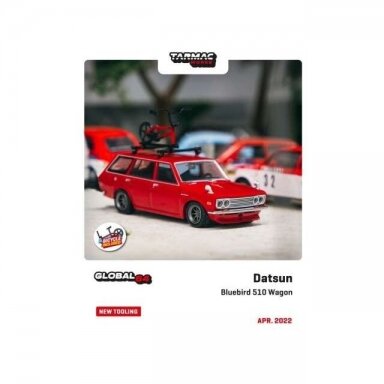 Tarmac Modeliukas Datsun Bluebird 510 Wagon, red Tarmac Modeliukas Datsun Bluebird 510 Wagon, red