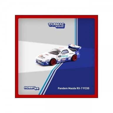 Tarmac Modeliukas Pandem Mazda RX7 FC3S Drift, white/blue Tarmac Modeliukas Pandem Mazda RX7 FC3S Drift, white/blue