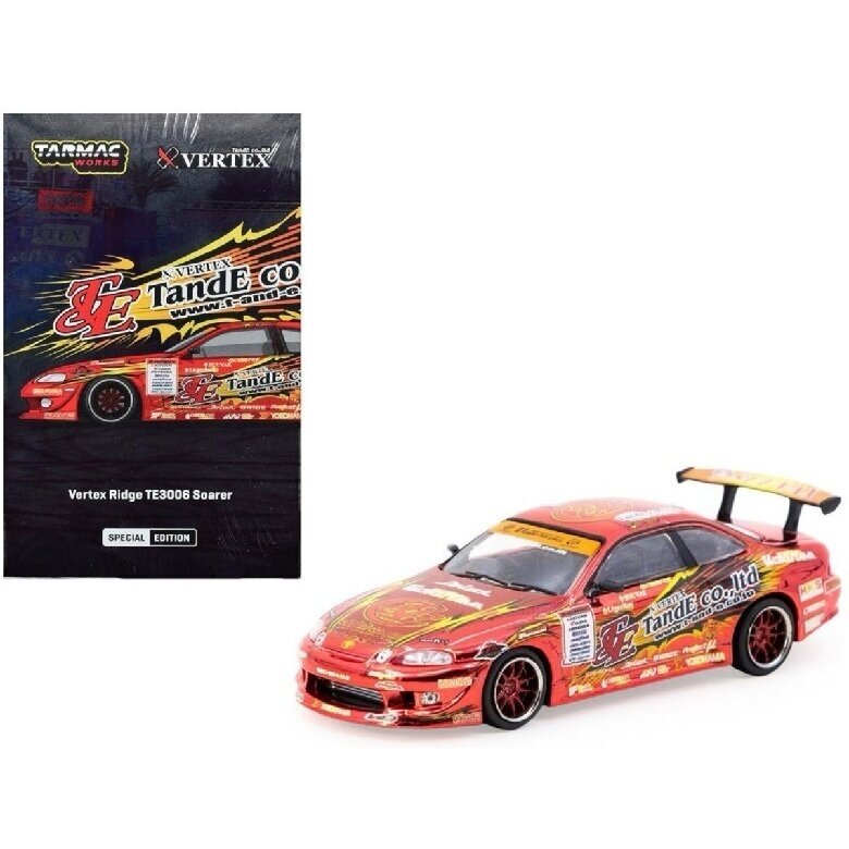 Tarmac Modeliukas 1/64 Vertex Ridge TE3006 Soarer Chrome Red Special Edition, red (yra Sandėlyje)